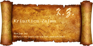 Krisztics Zelma névjegykártya